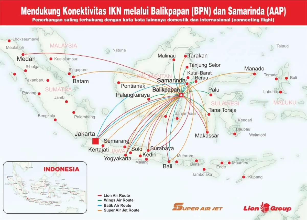 SUPER AIR JET Buka Rute Baru! Terbang Langsung dari Kediri ke Balikpapan, Dukung IKN