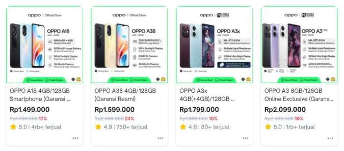 Daftar Harga HP OPPO