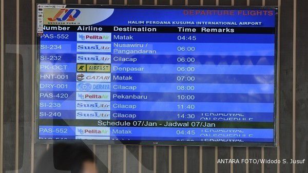 Garuda dan AirAsia belum boleh terbang dari Halim