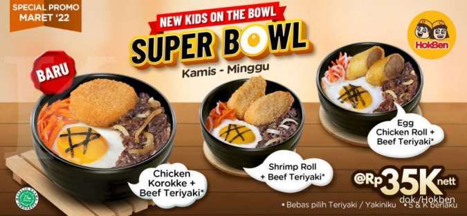 Promo Hokben Weekend 4-6 Maret 2022, Menu Super Bowl Terbaru Rp 35.000