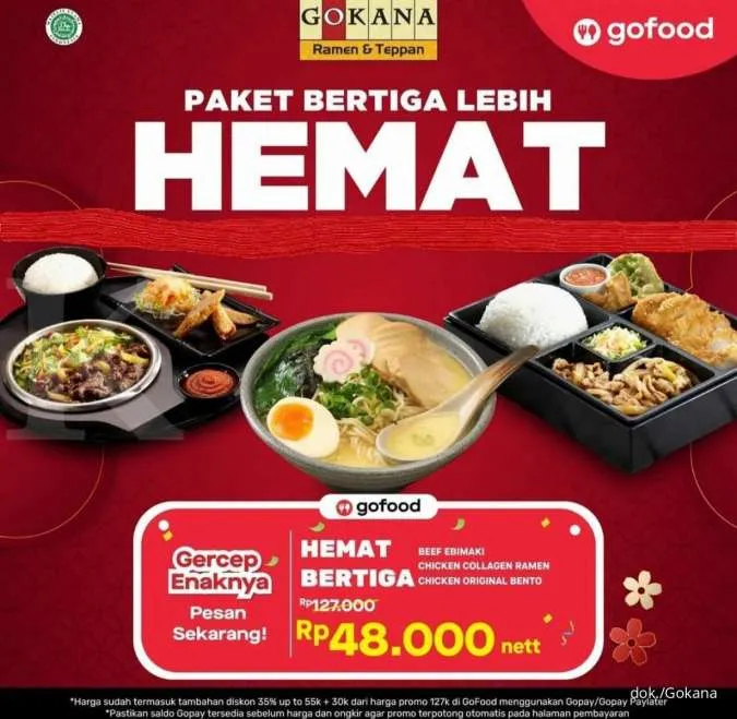 Promo Gokana Paket Hemat Bertiga Rp 48.000