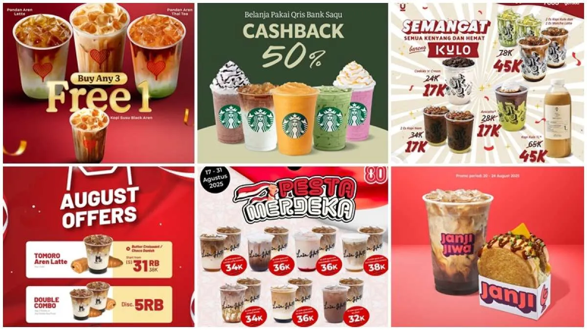 8 Daftar Promo Kopi Favorit Selama Agustus 2025, Kopi Kenangan hingga Starbucks