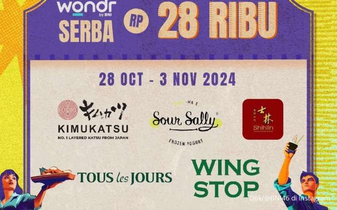 5 Promo Sumpah Pemuda 2024 dengan Wondr by BNI, Promo Makanan Serba Rp 28.000-an