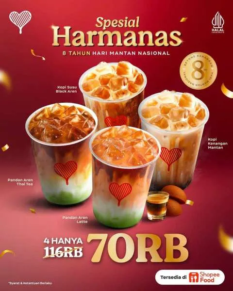 Promo Kopi Kenangan Spesial Harmanas Paket Rp 70.000