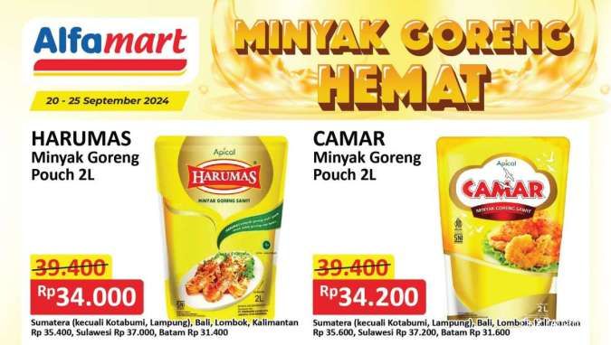 Promo Minyak Goreng 2 Liter di Alfamart hingga 25 September, Harga Berlaku Nasional