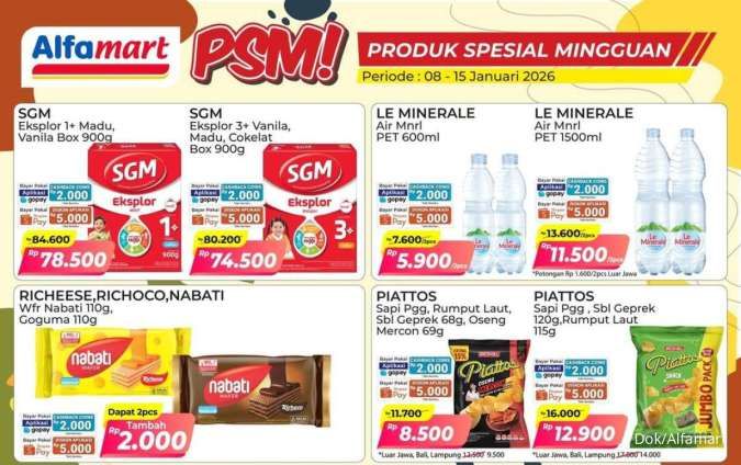 Promo PSM Alfamart 8-15 Januari 2026, Belanja SGM Hingga Le Minerale Hemat