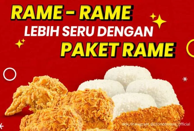 Promo CFC Paket Rame Lewat Ojol, Makan Berdua sampai Berempat Mulai Rp 33.000-an