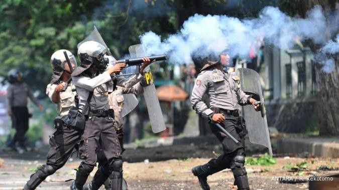 Polisi tahan empat pengunjuk rasa di Kedubes AS