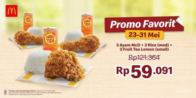 Promo McD 13-31 Mei 2024: Promo Favorit 3 Ayam-Pesta Promo McDelivery Mulai Rp 18.182