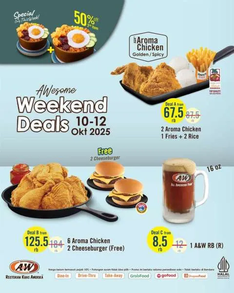 Promo A&W Weekend Deals 10-12 Oktober 2025