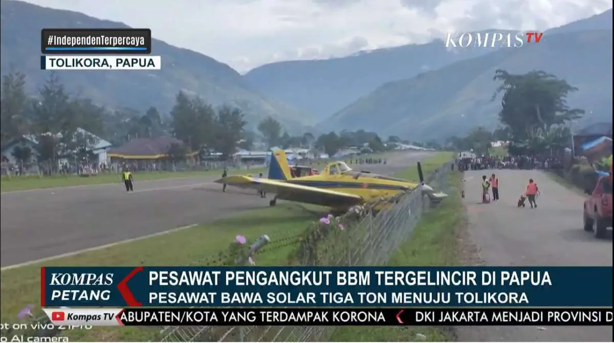 Pesawat Pelita Air pengangkut 3 ton solar bersubsidi tergelincir di Karubaga
