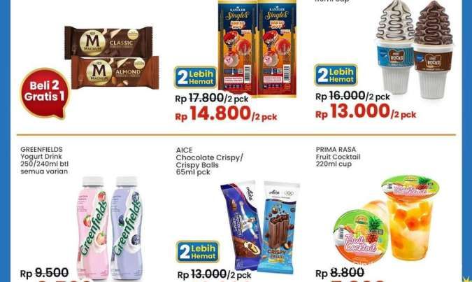 Promo Es Krim Weekday, Beli 2 Gratis 1 di Indomaret Berakhir Hari Ini 22 Januari 2025