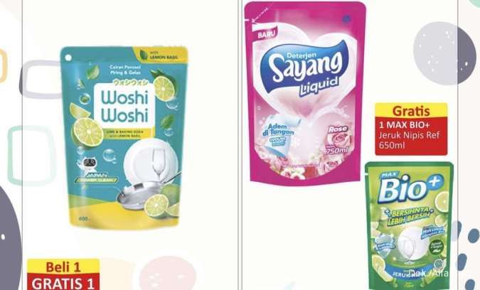 Promo Alfamart sampai 15 April 2024, Detergen dan Sabun Cuci Piring Beli 1 Gratis 1!