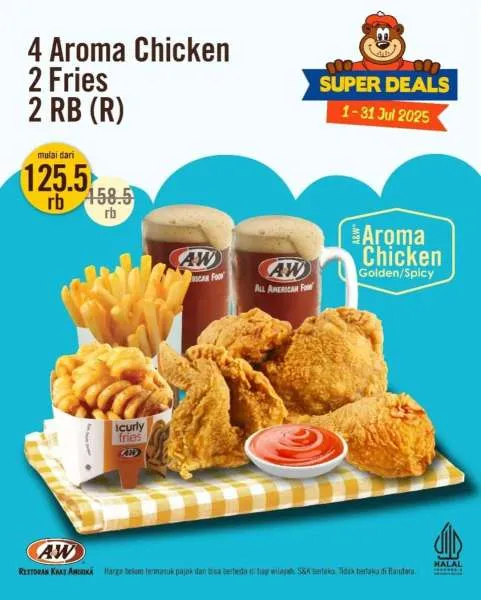 Promo A&W Sharing Meal Juli 4 Aroma Chicken