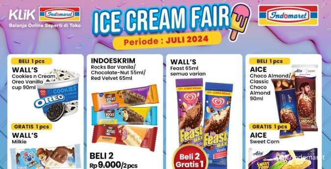 Promo Indomaret Ice Cream Fair Edisi Juli 2024, Es Krim Wall’s Oreo Beli 1 Gratis 1