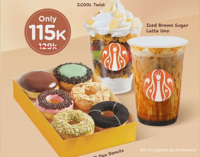 Promo J.CO Combo Bliss 3-7 November, Paket 1/2 Lusin Donuts + 2 Minuman Harga Spesial