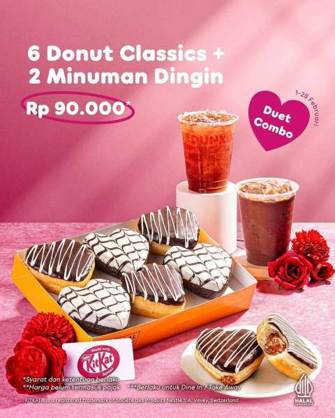 Promo Dunkin Donut Spesial Valentine 1-28 Februari 2025