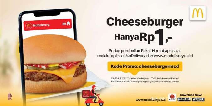 Promo McD 25-28 Juli 2022, Beli Paket Hemat Apa Saja Dapat Cheeseburger Rp 1