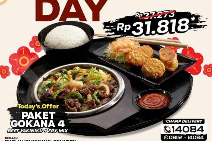 Promo Gokana 24 Februari 2022, Diskon Paket Teppan Day Cuma Rp 31.818