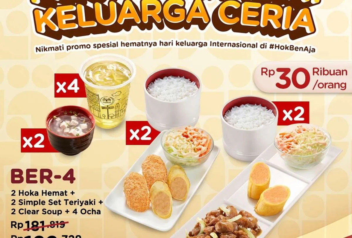Promo HokBen 15-18 Mei 2025 di Hari Keluarga Internasional, Mulai Rp 30.000-an