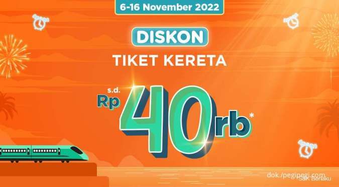 Promo PegiPegi Time 11.11 sampai 16 November 2022, Diskon Tiket Kereta Rp 40.000