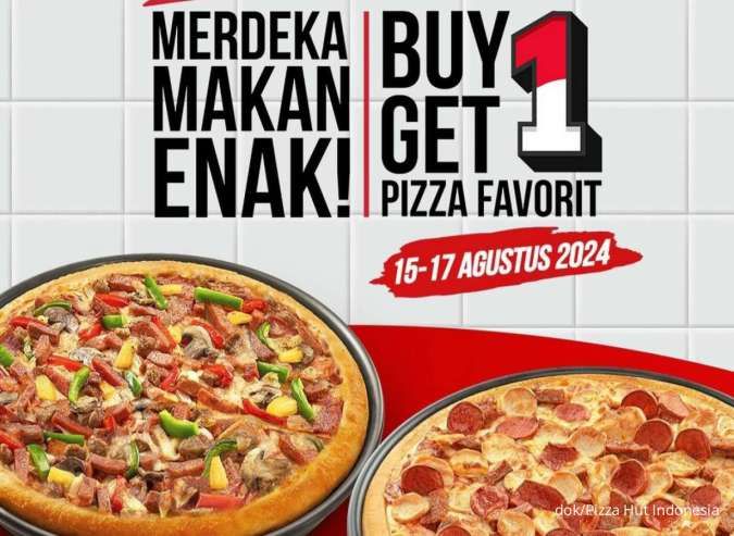 Promo Pizza Hut Beli 1 Gratis 1 Pizza Regular Edisi Kemerdekaan 15-17 Agustus 2024