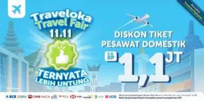 Promo Traveloka Travel Fair 11.11, Diskon Tiket Pesawat Domestik Hingga Rp 1,1 Juta