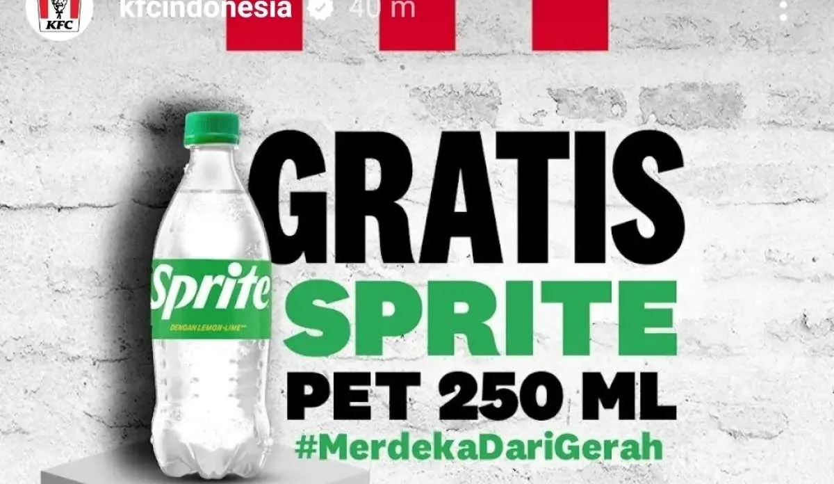 Promo KFC Spesial Kamis 17 Agustus 2023, Promo Gratis Sprite Segar Hanya Hari Ini!
