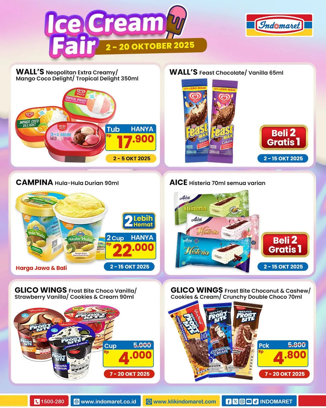 Promo Indomaret Ice Cream Fair Periode 2-20 Oktober 2025