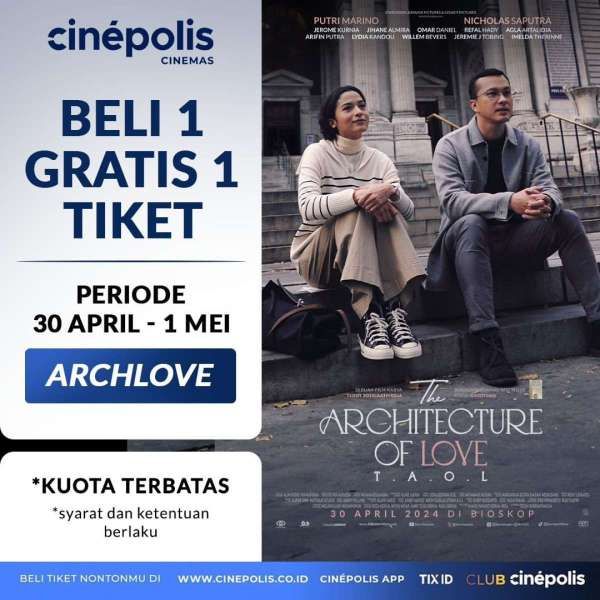 Promo Tiket Film The Architecture Of Love di Cinepolis