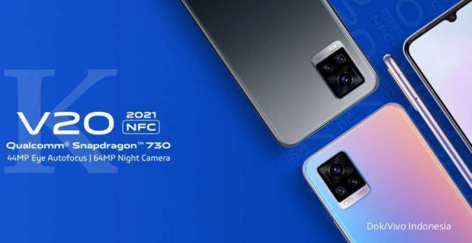 Harga HP Vivo V20 hanya Rp 4,5 jutaan, lengkap dengan NFC, RAM 8GB, dan kamera 64MP