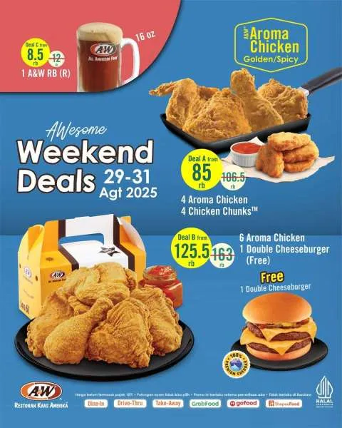 Promo A&W Weekend Deals 29-31 Agustus 2025