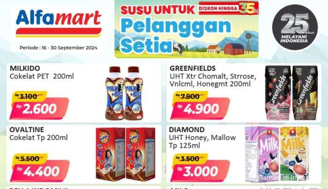 Promo Alfamart 16-30 September 2024, Promo Enfagrow sampai Indomilk dan Greenfields