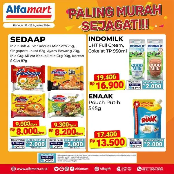 Promo Alfamart Paling Murah Sejagat Periode 16-23 Agustus 2024