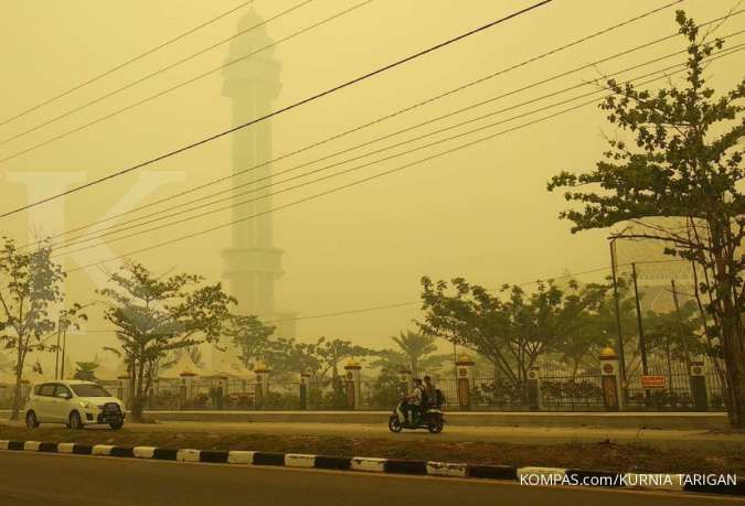 Menhub bilang kabut asap di Riau mulai mereda