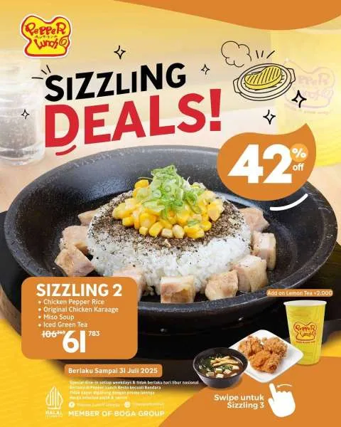 Promo Pepper Lunch Sizzling Deals 42%