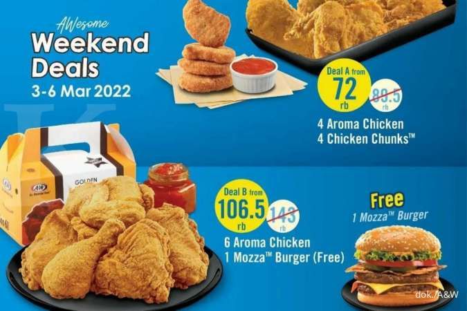 Promo A&W 3-6 Maret 2022, Paket Weekend Deals Terbaru Super Kenyang!