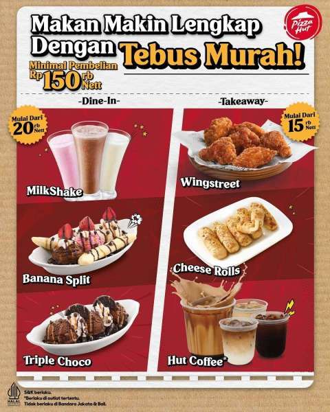 Promo Pizza Hut Tebus Murah 31 Januari-31 Maret 2025