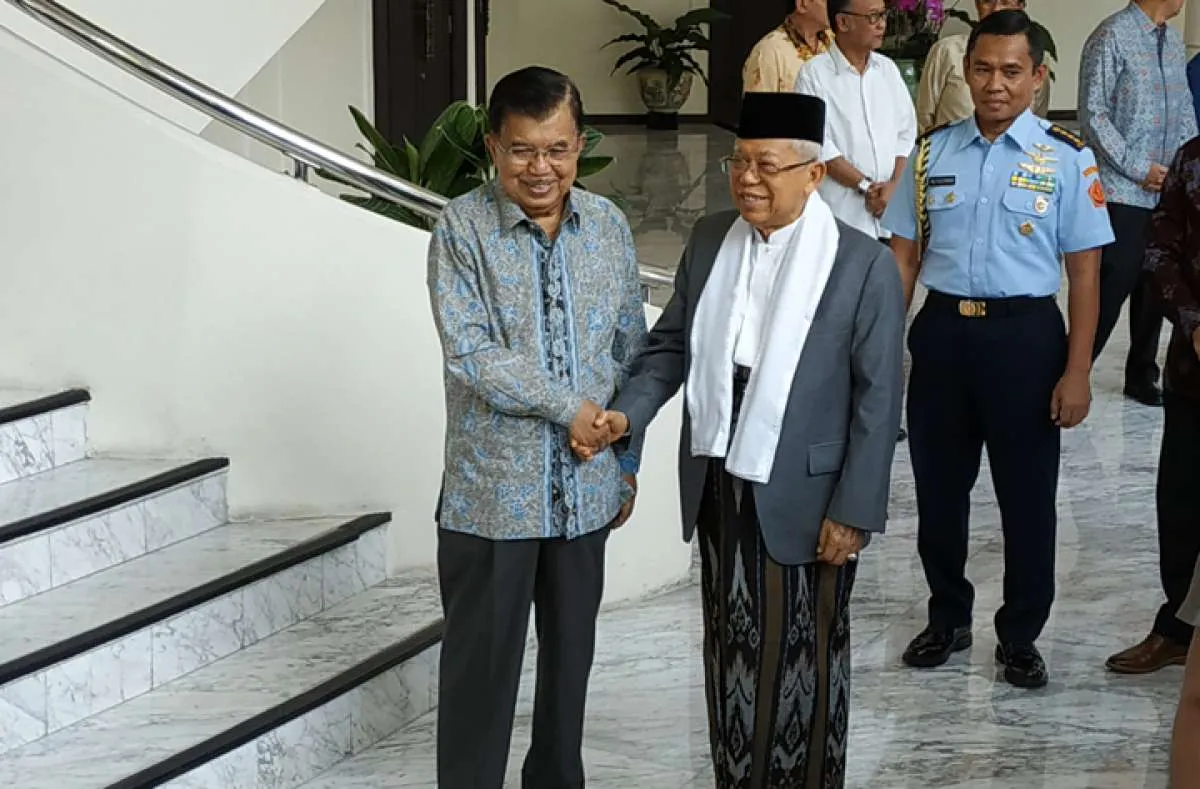 Ma'ruf Amin sambangi kantor Wapres Jusuf Kalla