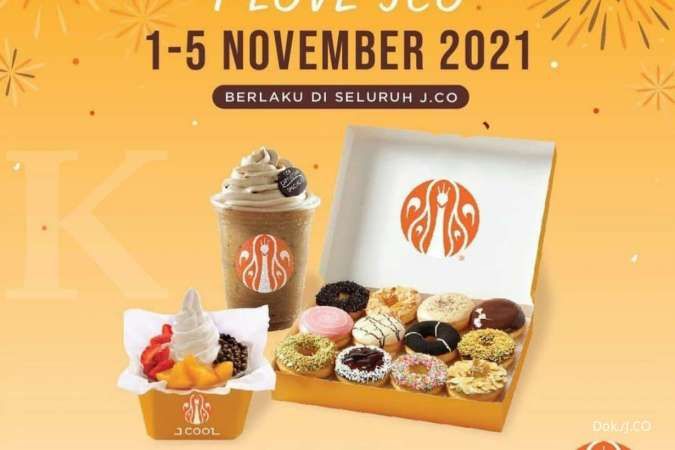 Terbatas! Promo J.CO 1-5 November 2021, Promo 5 Paket Menu Berbeda Mulai Rp 52.000
