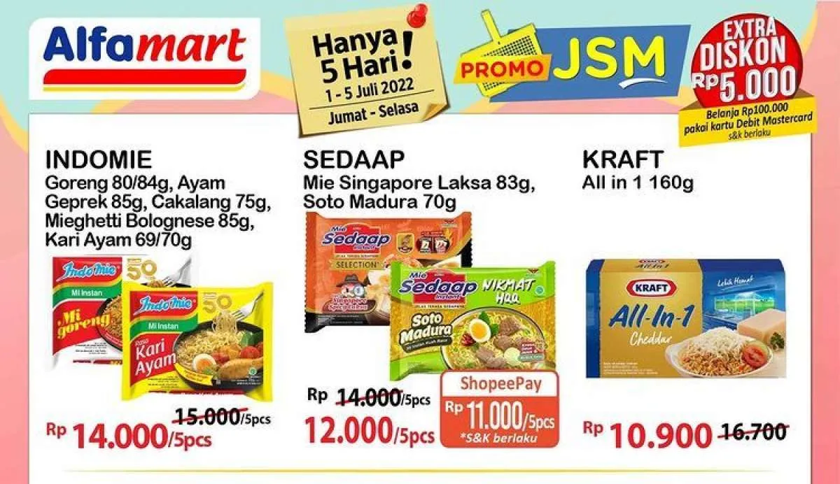 Promo JSM Alfamart Berlaku 1-5 Juli 2022, Belanja Lebih Murah dengan Ekstra Diskon