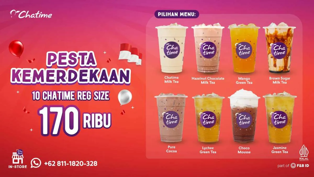 Sambut Hari Kemerdekaan, Chatime Hadirkan Berbagai Promo Hemat 17-an di Chatime