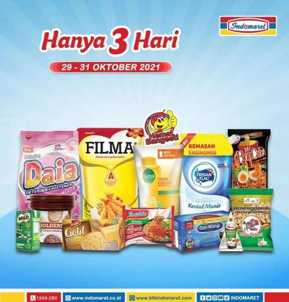 Cek Promo Indomaret Hanya 3 Hari 29-31 Oktober 2021 untuk Belanja Hemat Akhir Bulan