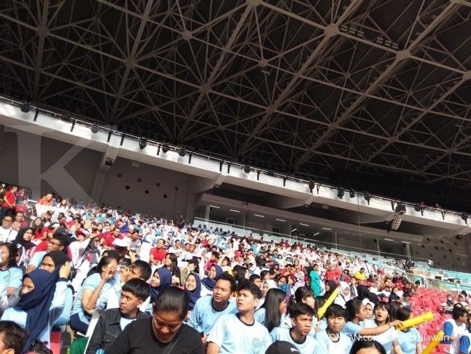 Pagi ini Gelora Bung Karno meriah oleh penonton atletik Asian Games 2018 