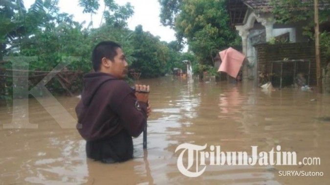 Banjir di Jombang, ketinggian air sampai 2 meter