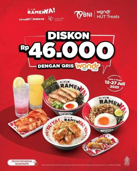 Promo RamenYa! HUT BNI ke-79 Tiap Sabtu-Minggu