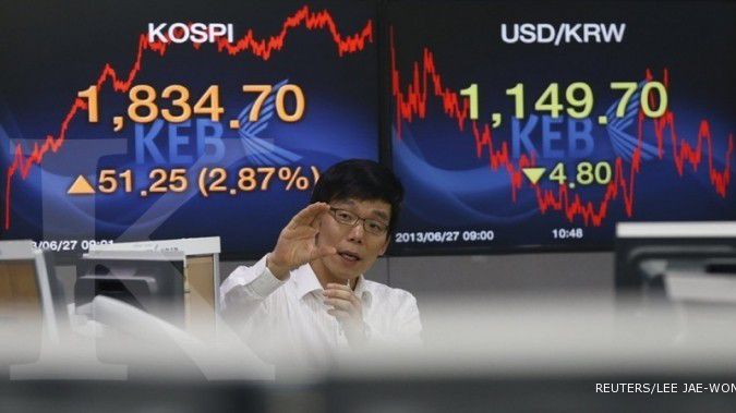 Bursa Asia terkulai ke level terendah sebulan