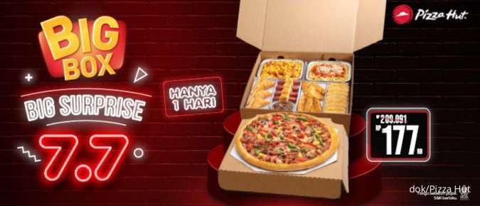 Promo 7.7 Pizza Hut Khusus 1 Hari, Big Surprise Big Box Diskon Gede-gedean