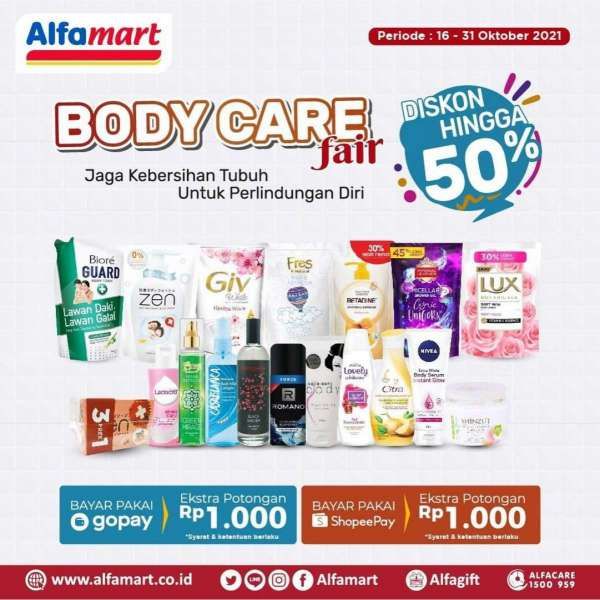 Manfaatkan Promo Alfamart Body Care Fair untuk Belanja Body Lotion Diskon s/d 50%