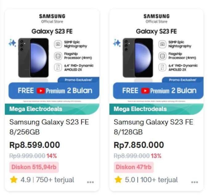 Daftar Harga Samsung S23 FE